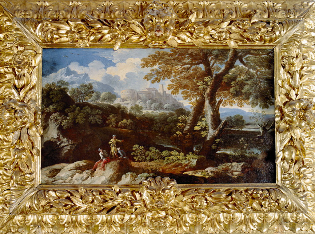 paesaggio roccioso (dipinto) by Rosa Salvatore (scuola) (sec. XVII)